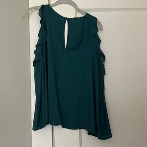 Forest green cutout dress top